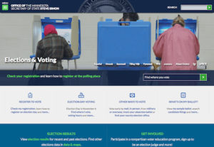 MN Secretary of State website screenshot MN Voter Guide 2018